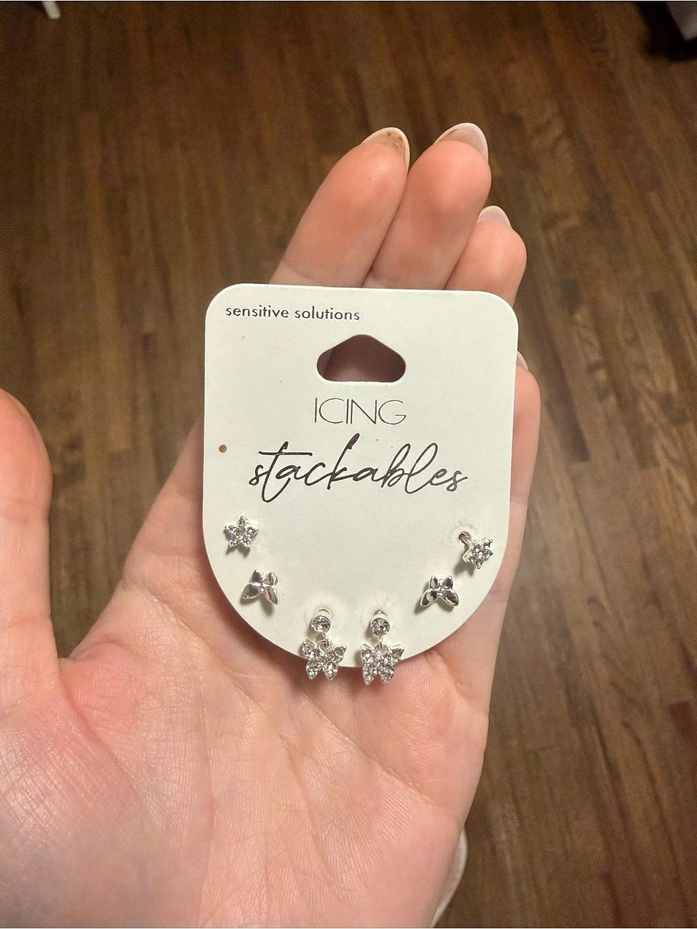 Icing Rhinestone Stud Earring Set in Silver NWT